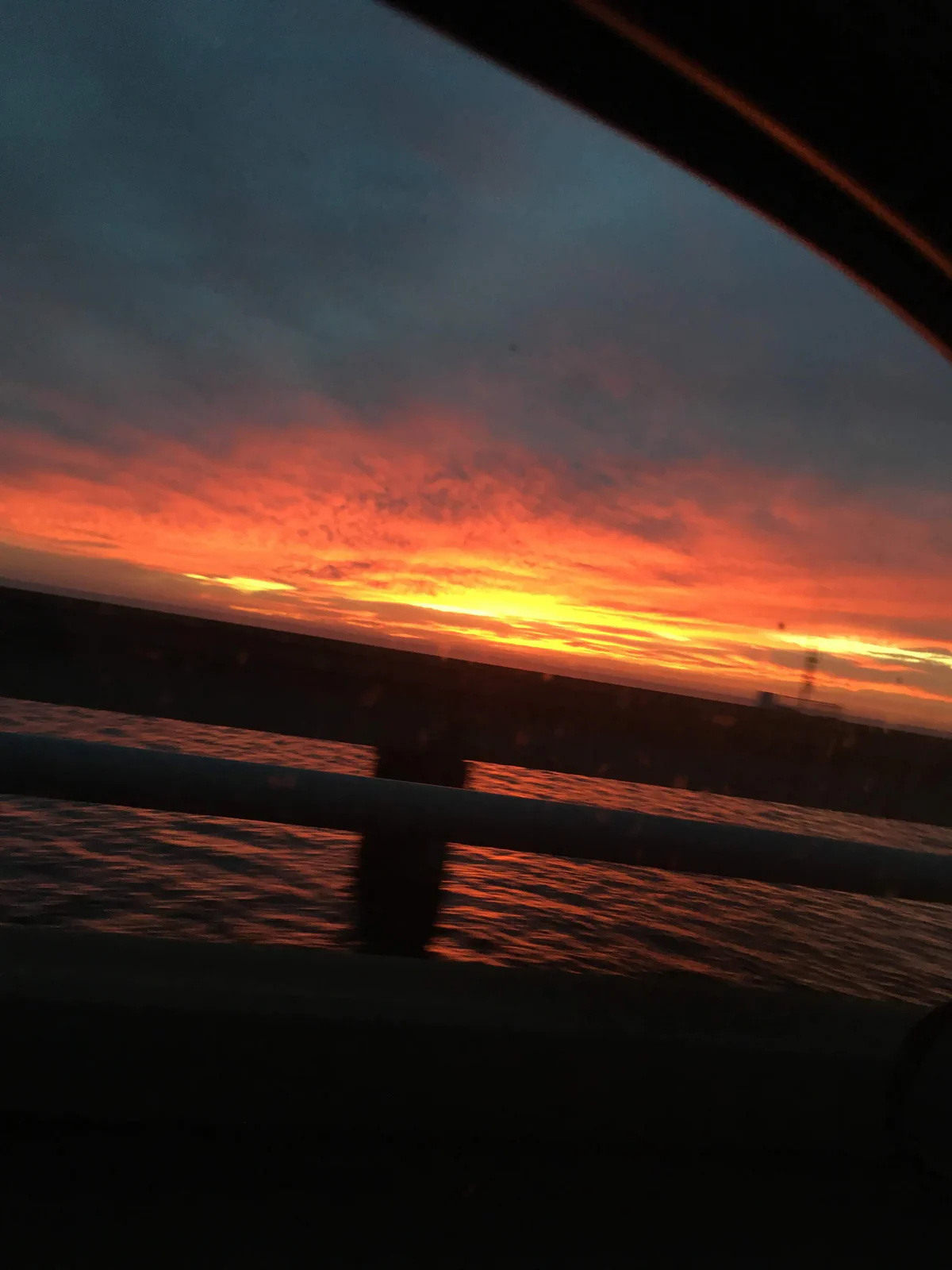 Sunset bridge water in Southeast Louisiana