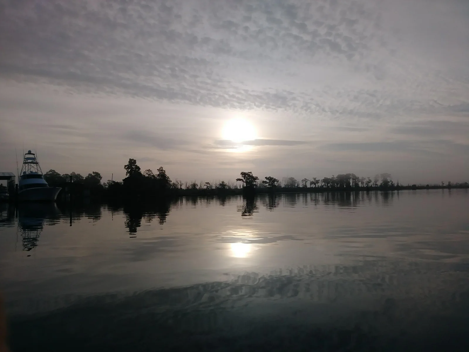 Grand Isle marina water and early light before a Southeast Louisiana trip