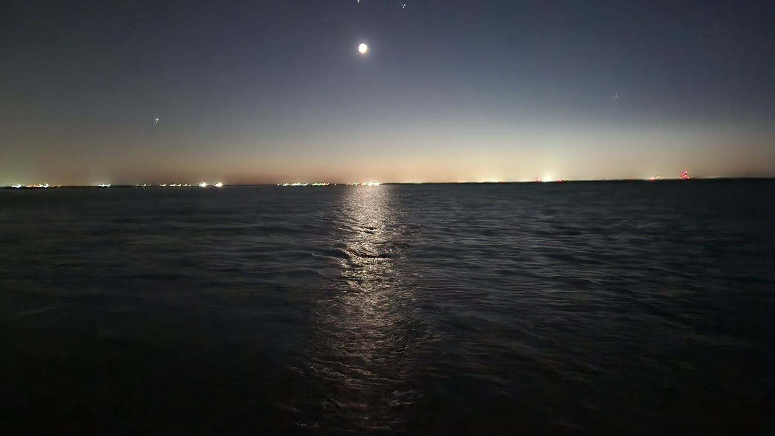 Moonlit South Louisiana water before dawn